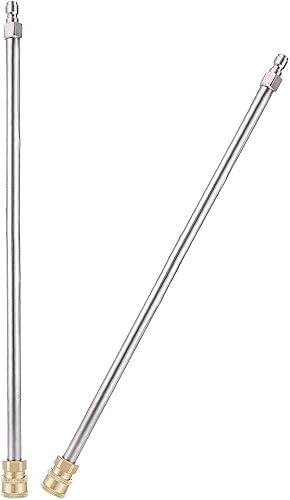 Bacchetta di Prolunga per Rondella ad Alta Pressione 2 Pezzi, 33cm Prolunga Lancia Diritte Wand 4000 PSI con Connettore Rapido da 1/4 di Pollice per Idropulitrice, Macchina per La Pulizia - Honorern
