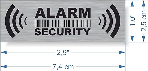 20 adesivi deterrenti Alarm - per finestra, porta, auto. - Dimensioni 7,4 x 2,5 cm - Honorern