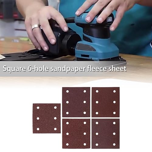 50 x 114 x 102 mm levigatrice per carta abrasiva e disco ad anello 40/60/80/100/120 grana 6 fori per lucidatura legno metallo plastica compatibile con Makita BO4555 BO4554 BO4561 - Honorern