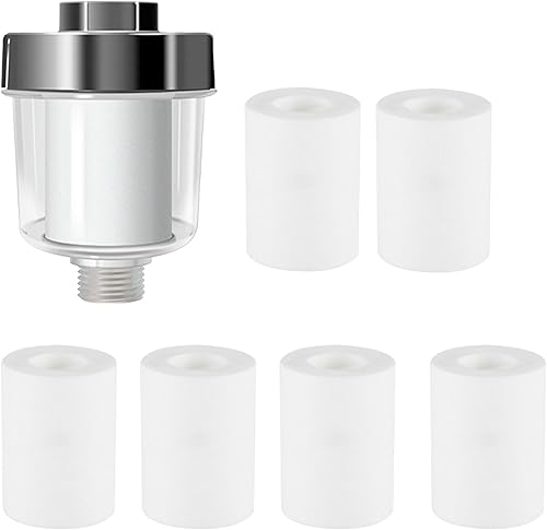 Filtro Anticalcare Doccia Universale Filtro Doccia Filtro Acqua Doccia con 6 Cartucce Filtranti può Filtrare Efficacemente le Impurità Nell'acqua Filtro per Rubinetti o Doccia - Honorern