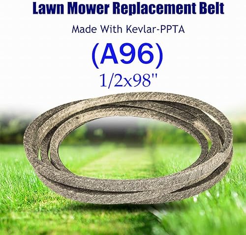 Cinghia di ricambio in Kevlar della cinghia del piatto del tosaerba per A/YP: 131006,110883X, PER H/USQVARNA: 5321310-06,5321108-83, PER J/ohn Deere: M118760, M128733, TORO: 110-6972 (1/2x98') ( A96) - Honorern