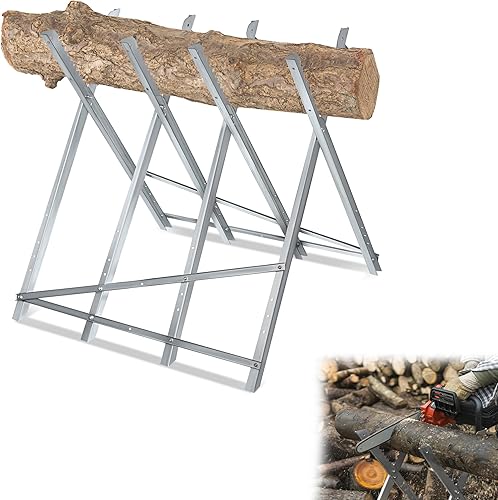 Cavalletto pieghevole in metallo, 82 x 80,5 x 79 cm, per seghe a catena, portata max. 150 kg - Honorern