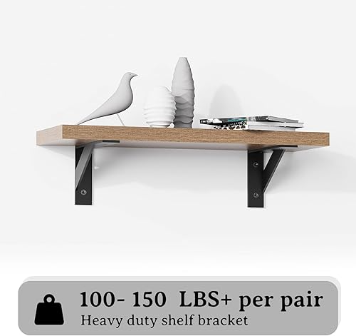 200mm x 255mm Staffe per Mensole Pesanti, Reggimensola Nero, Staffe per Mensole Staffe a L, Multifunzionale Di 90 Gradi Fai-Da-Te Reggi Mensole Da Muro 4 Pezzi - Honorern