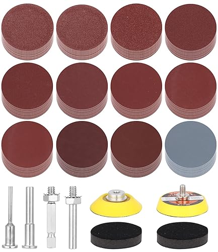 240 Pezzi Carta Abrasiva Asciutta e Umida, 50mm Fogli Carta Abrasiva Grana 60 80 100 180 240 400 600 800 1000 1200 2000 3000, Kit Dischi Carta Abrasiva per Legno, Metallo, Lucidatura Auto - Honorern