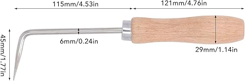 Tester Per Cuciture, Lavoro All'uncinetto Per Cuciture di Saldatura Diametro 6 Mm Manico in Legno Saldatura Ad Aria Calda Lavoro All'Uncinetto Per Pellicola in PVC Tpo - Honorern