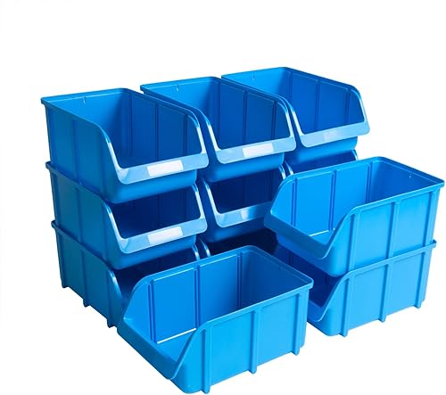 Hünersdorff 12 scatole portaoggetti impilabili, dimensioni 4, in polistirolo, elevata stabilità dimensionale e capacità di carico, colore: blu - Honorern