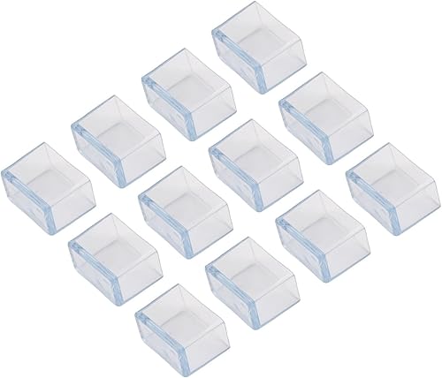 12 protezioni per piedi per mobili, in PVC, forma rettangolare, per ridurre il rumore e la protezione (25 x 50 mm) - Honorern