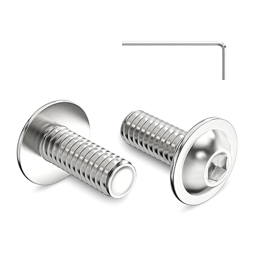 Zuyya 20 viti M6 x 16, viti a testa bombata con esagono incassato e flangia, filettatura completa in acciaio inox A2 V2A, viti in acciaio inox con chiave a brugola - Honorern
