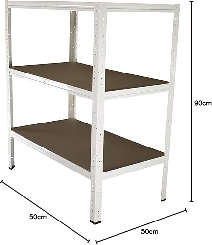 shelfplaza® 90x90x50cm HOME Scaffale metallo per carichi pesanti bianco con 3 ripiani con 175kg capacità di carico/Scaffali in metallo per garage come scaffali per ripostiglio o officina - Honorern
