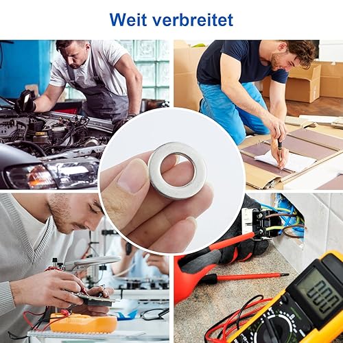 Rondella M16 larga, M16 x 50 mm, 11 rondelle di inserimento in acciaio inox A2 V2A 304, rondelle carrozzeria viti, dadi, asta filettata rondella metallica - Honorern