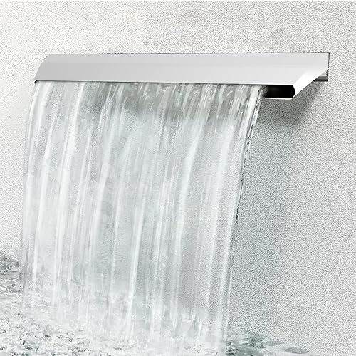 Rubinetto per Vasca a Cascata, Beccuccio Vasca da Bagno, Rubinetto per Bagno, Bocca per Vasca da Bagno Cascata, G1/2 Argento Vasca Bocca Erogazione Rubinetto Vasca a Parete per Spa Bagno Piscina - Honorern
