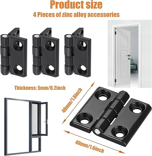 4 Pezzi Tavolo Pieghevole Cerniere Armadio Cerniere per armadietti Nero Staccabili Cerniere in Lega di Zinco Cerniere per Legno Porte per Porte Cieche Interne ed Esterne - Honorern