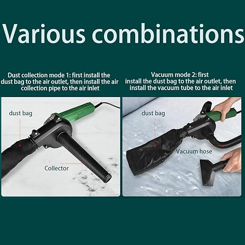 Adattatore per Smerigliatrice Angolare a Soffiatore, 2 in 1 Convertitore da Smerigliatrice Angolare a Soffiatore E Aspirapolvere, Smerigliatrice Angolare Convertita in Aspirapolvere Soffiante Set - Honorern