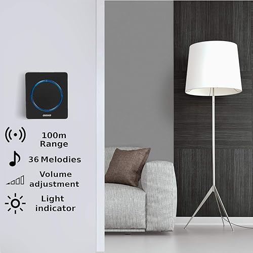 OPERA DC Campanello Senza Fili Alimentato A Batteria Sistema Di Apprendimento 48 Toni 100m - Honorern