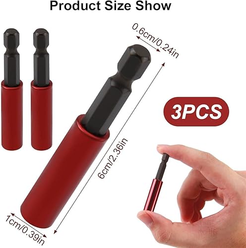 Porta-punte a Cambio Rapido,Supporto Magnetico per Punte,Punte per Avvitatore a Percussione,Portainserti per Trapano Magnetico,Portainserti Magnetico con Punte,Portainserti Sgancio Rapido,3PCS - Honorern