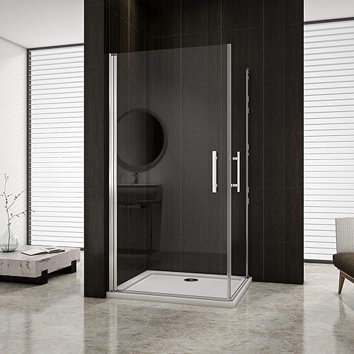 Aica 100x70cm box doccia angolare cabina doccia apertura battente vetro temperato trasparente anticalcare alto 195cm porte doppie - Honorern