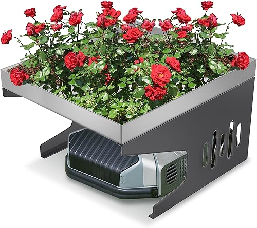 Copertura protettiva per robot tosaerba, per robot tosaerba, con tettoia, protezione UV, per tosaerba, 70 x 60 x 43 cm, in metallo (tetto in acciaio inox) - Honorern