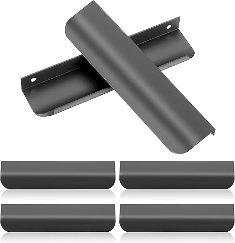 6 maniglie per mobili nascoste, 150 mm, maniglie invisibili, da cucina, con viti, maniglie in alluminio per ante dell'armadio (grigio) - Honorern