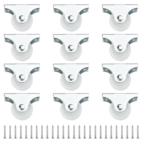 12 Pezzi Rotelle per Mobili Piccole 25mm Rotelle con Piastra Metallica Ruote in Plastica con Movimento Morbido Ruota Rotelle per Mobili per Ruote Carrello Mobile Cassetta degli Attrezzi - Honorern