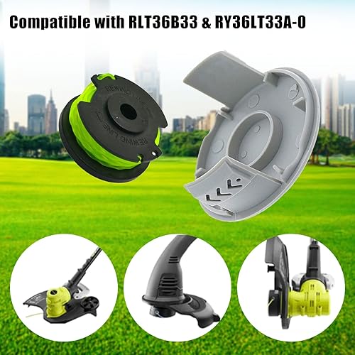CDIYTOOL Line String - Bobina di ricambio per decespugliatore, 6,1 m 0,2 cm, compatibile con tagliaerba Ryobi RAC143 RLT36B33 e RY36LT33A-0 (7 bobine + 1 tappo) - Honorern