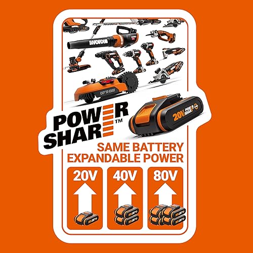 WORX Martello perforatore a batteria WX380.1, Powershare, 4,0 Ah, motore senza spazzole, tecnologia anti-vibrazione - Honorern