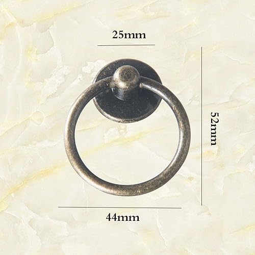 tooloflife 3 maniglie vintage ad anello, maniglie rotonde ad anello per armadietti, cassetti, porte, armadi, colore bronzo - Honorern