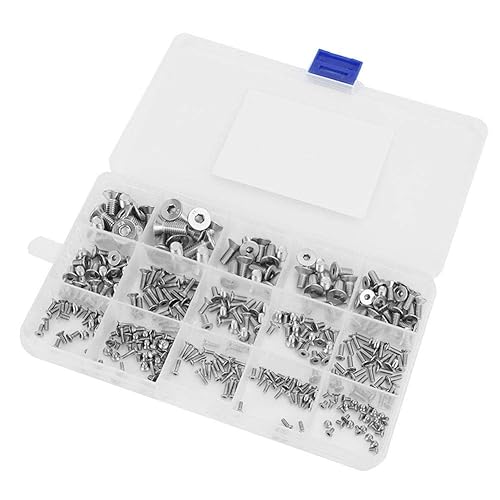 Set di 320 viti a testa piatta a esagono incassato M2 M3 M4 M5 M6 SS304 in acciaio inox SHCS - Honorern
