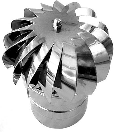 COMIGNOLO EOLICO GIREVOLE FUMAIOLO acciaio inox Diam 200 mm FEMMINA CANNA FUMARIA base tonda - Honorern