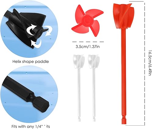 5 Pezzi Miscelatore per Resina Epossidica, Agitatore per Resina Epossidica, Resina Mixer Paddles, Miscelatore per Resina Trapano, Attacco per Miscelatore di Resina, Attacco Miscelatore Epossidico - Honorern