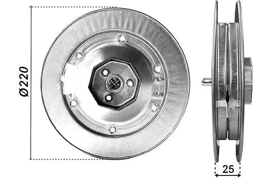 Puleggia per tapparella Ø220 per rullo ottagonale - Honorern