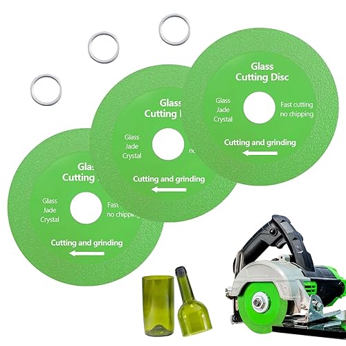Disco da Taglio per Vetro, 3 Pezzi Disco Diamantato 100mm Ø20mm, Glass Cutting Disc per Angle Grinder, Dischi Diamantati disco Taglia Vetro, Dischi per Cristallo, Marmo,Taglio e Smerigliatura di Giada - Honorern