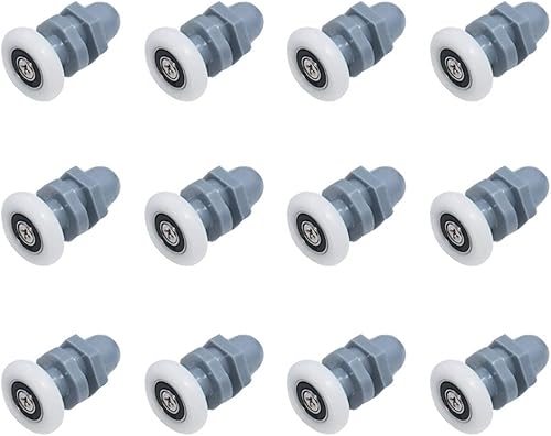 Pamtns Ruote Box Doccia 12 Pezzi Cuscinetti Doccia Rulli per Porte Doccia Rulli Doccia Runner Rullo Strumenti di Ricambio Cuscinetti Doccia Rullo per Anta Scorrevole Bottom Top Pulegge Ruote 20mm - Honorern