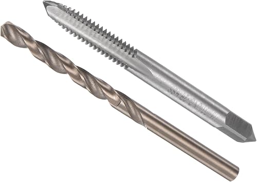 Maschio e Trapano Punta Set, 1/4-20 UNC 2B Maschio Filo 5.1mm Trapano Diametro, Macchina Vite Maschio & Torsione Trapano Punta per Foratura Riparazione, 1-Set - Honorern