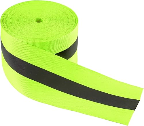 Nastro riflettente ad alta visibilità 2,54 cm x 15 m nylon argento fettuccia di sicurezza fluorescente per di rifiniture di sicurezza su gilet giacca borsa scarpe verde (RRG150) - Honorern