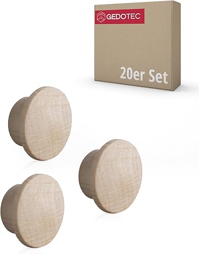 20 pezzo - GedoTec Tappi Laterali loch-abdeckungen LEGNO PER blind-bohrung Ø 10 mm legno massello Frassino Naturale Ø 15 mm TAPPI tondo da Stampa Qualità per loro zona living -20 pezzi - Frassino - Honorern
