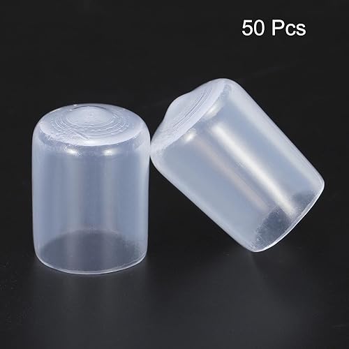 50pz Gomma Estremità Tappi 16mm(5/8') ID Vinile PVC Rotondo Tubo Bullone Tappo Copertura Vite Filetto Protettori Trasparente - Honorern