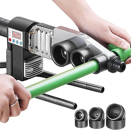Saldatrice per Fusione di Tubi, saldatrice PPR con Display Digitale (100-320 ℃), per saldare Tubi in PPR/PE/PP da 20-32 MM, con Forbici, Filo antiscottatura da 2,7 m - Honorern