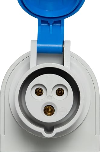 Brennenstuhl Presa Elettrica Industriale a Muro CEE a 3 Poli, Presa Industriale 230V/16A con Coperchio per Uso Esterno, Ideale per Utilizzo all’Aperto, Cantieri, Industria, IP44, 16A - Honorern