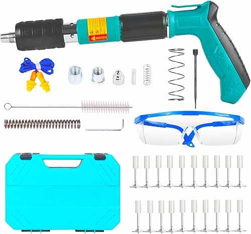 Sparachiodi Pistola Manuale Sparachiodi con 120 chiodi tondi Pistola Sparachiodi Regolabile a 5 stop per Installazione a Parete per Fissare i cavi del Soffitto in Cemento Della Parete Cemento. - Honorern