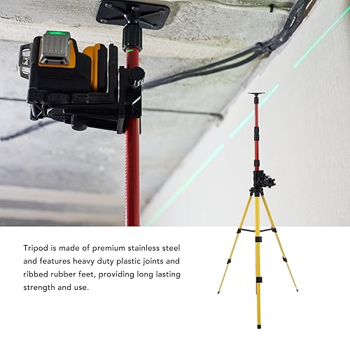 Treppiede di Livellamento, Treppiede da Costruzione Professionale Treppiede in Alluminio Asta di Livellamento Telescopica con Base Regolabile per Livello di Costruzione - Honorern