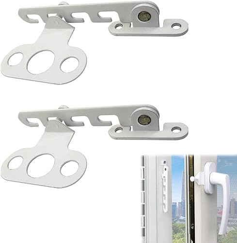 2 Pezzi Limitatore di Finestre, Regolatore per Finestra, Blocca Finestra, Serratura per Finestra, Fermi per Finestra Limitatore di Finestre Protezione Contro per la Regolazione della Finestra - Honorern
