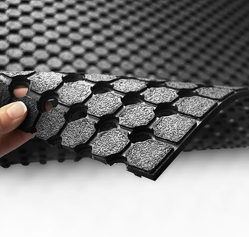 etm Tappetino in gomma per esterni - Poolrunner - antiscivolo, per pavimenti in gomma, al metro, per officina, industria, piscina, piastra in gomma robusta e ritagliabile, 100 x 150 cm - Honorern