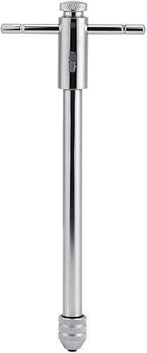 Regolabile giramaschi a cricchetto con impugnatura a T regolabile domestici in lega di acciaio argento tipo giramaschi a cricchetto regolabile giramaschi a T con una mano, M3-M8 Long - Honorern