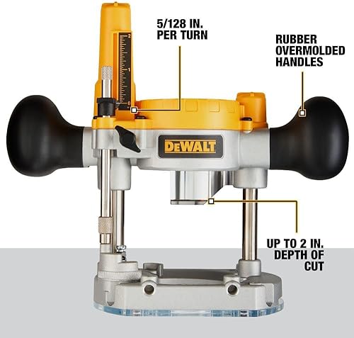 DEWALT Base a tuffo per router compatto, aste in acciaio per corsa a immersione liscia (DNP612) - Honorern