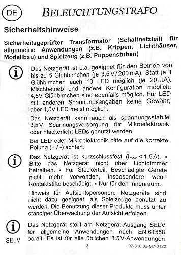Kahlert Licht - Kit Trasformatore, 3,5 V, 2,4 Va - Honorern