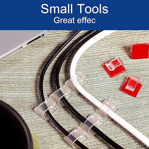100 Pezzi Morsetto Cavi Autoadesivo Clip Cavi Acrilico Clip Cavi Senza Perforazione Fermacavi Tavolo Clip Fissaggio Cavi Alimentazione Cavi Ricarica e Oggetti Decorativi - Honorern