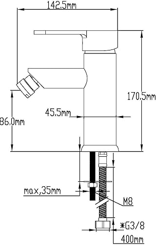 DP Bath - SA-0002 Rubinetto Bidet, Argento - Honorern