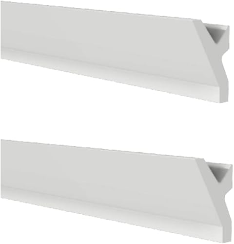 LED Mall Home Profilo Duropolimero per Strisce Strip LED da Soffitto | Pannello Verniciabile per Illuminazione Soffusa Greche Decorative (2 Pezzi - 100x6x3,7 cm) - Honorern
