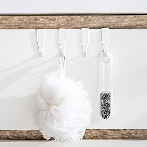 16 Pezzi Gancio Sopra la Porta Interne, Appendiabiti da Porta Bianco Gancio Accappatoio Doccia, Gancetti Attaccapanni in Metallo per Bagno, Cucina, Cassetto, Dormitorio - Honorern