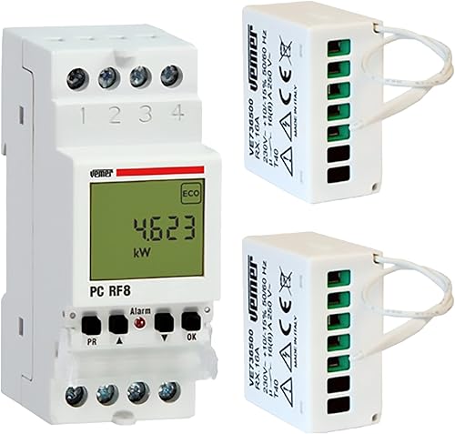 VEMER VE737300 SET PC RF8 - Set composto da 1 Centralina Controllo Carichi + 2 Attuatori Rx.16A a Radiofrequenza, Bianco - Honorern